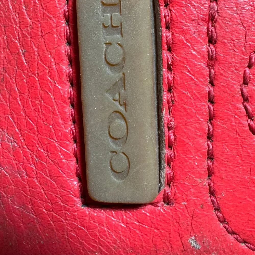 Coach size 7.5 red driving slip on loafers
